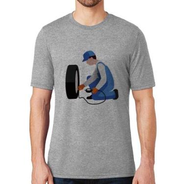 Imagem de Camiseta Borracharia - Foca na Moda, Cinza, P