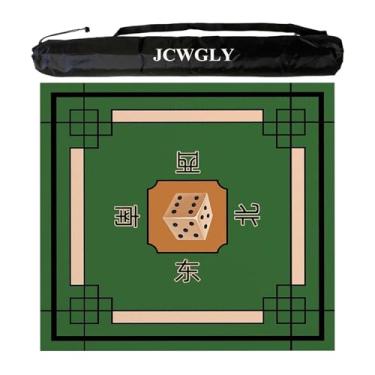 Imagem de Tapete De Mesa Grande Quadrado De Mahjong Com Regras, Toalha De Mesa Mahjong Antiderrapante E Com Redução De Ruído Para Jogos De Pôquer, Cartas, Tabuleiro E Ladrilhos(Green,120x120cm/47.24x47.24in)
