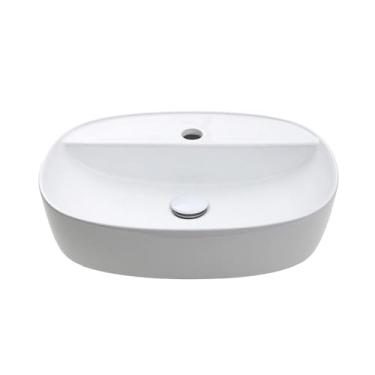 Imagem de Pingoo.casa, Cuba de Apoio Banheiro Retangular Louça Cerâmica Cianita - Branco