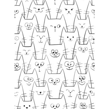 Imagem de RANRAN Papel de parede preto e branco adesivo gato animal papel de parede de vinil autoadesivo para móveis de quarto, decorações de parede removíveis 43,9 cm x 599,4 cm, 28,4 pés quadrados/rolo