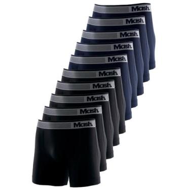 Imagem de Kit com 10 Cuecas Boxer Mash 710.01 Colorido, Preto, G