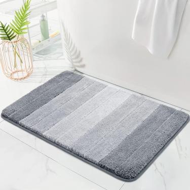 Imagem de Tapetes de banheiro de tapete de 2 peças com tapete em forma de U, pele de Napa não deslizante Ultra Ultra Soft e Super Absorvente Diatomita Banho Carpete, Barreira de Sujeira Tapete de Cozi