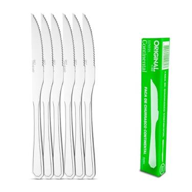 Imagem de jogo 6 faca Mesa A�o Inox Grande Bar Restaurante Buffet Talheres pesado luxo