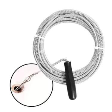 Imagem de DESENTUPIDOR DE CANOS PROFISSIONAL COM MOLA ROTATIVA 5M PIAS, VASOS SANITÁRIOS CALHAS E ESGOTOS EM AÇO