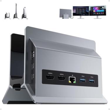 Imagem de Estação de ancoragem PULWTOP 11 em 1 USB C Dual Monitor 4K 60Hz