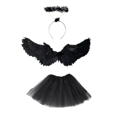 Imagem de Fantasia Anjo Kit Arcanjo Cosplay Terror Zumbi Teatro (Preto)