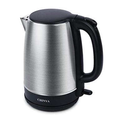 Imagem de CHINYA Electric Kettle, 1.7 Liter Stainless Steel Tea Kettle with Blue LED Light , Fast Heating Countertop Tea Maker Hot Water Boiler with Auto Shut-Off & Boil Dry Protection, Black