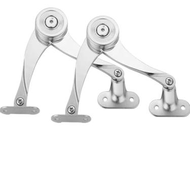 Imagem de peças dobradiças hidráulicas de parada aleatória para porta de armário de cozinha dobradiças ajustáveis de polimento para móveis suporte de suporte de aba (2 peças tipo A)