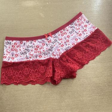 Imagem de Caleçon Shortinho Calcinha Feminina Estampada Renda Conforto - Ternura
