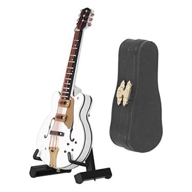Imagem de Modelo de guitarra QANYEGN, modelo de guitarra elétrica em miniatura de plástico, ornamentos de exibição de modelo de guitarra para casa de bonecas para decoração de casa