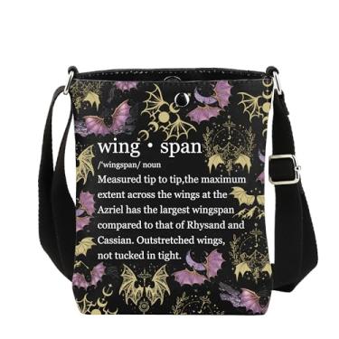Imagem de UJIMS A Court of Thorns and Roses Merch Wingspan Bolsa tiracolo Literatura Presentes de Amigo para amantes de livros Bookish, Bolsa de envergadura