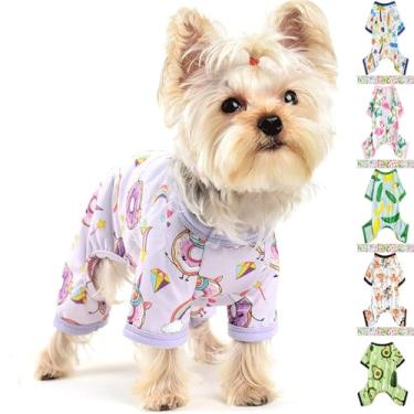 Imagem de Pijamas para cães, donuts, roupas macias para cachorros, roupas para animais de estimação, pijamas para cães pequenos, meninas, verão, primavera