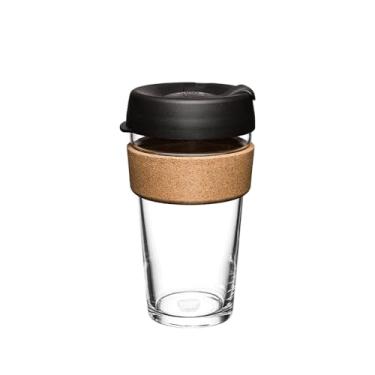Imagem de KeepCup Brew Cork, copo de vidro reutilizável, grande 454 ml, preto