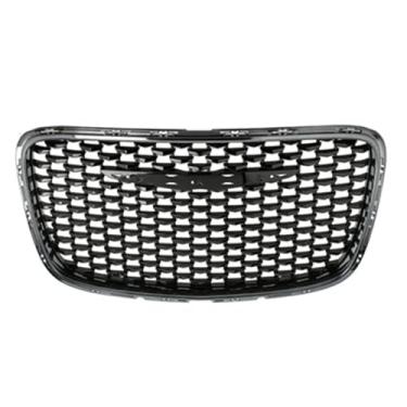 Imagem de Máscara de grade do para-choque dianteiro Grade do radiador compatível com 300C 2011-2014 Grades de corrida Acessórios externos para carros(Style 5 black)