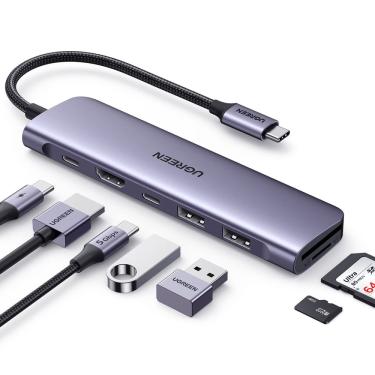Imagem de Hub USB C ugreen Revodok 1071 7 em 1 com 4K hdmi 100W pd