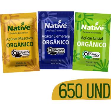 Imagem de Açucar Organico Native Demerara Cristal Mascavo 650 Sachês