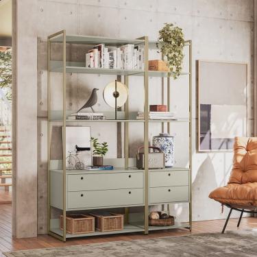 Imagem de Estante para Livros Industrial 4 Gavetas 5 Prateleiras 200cmx144cm