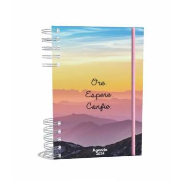 Imagem de Agenda Gospel Cristã 2024 Datada - Ore Espere Confie -  A5 2024 - Um V