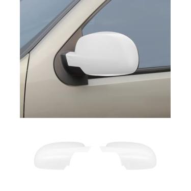Imagem de Capas de espelho retrovisor totalmente compatíveis com Chevy Silverado GMC Sierra Avalanche Tahoe Suburban Yukon Escalade ESV 2007-2014 Tampas de espelho retrovisor, branco