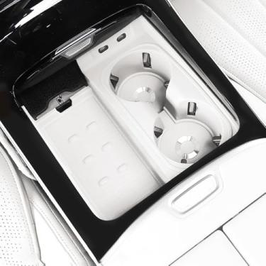 Imagem de MbenRundy Suporte de copo de água de silicone macio para console central para Mercedes-Benz S Class W223 2021-2025 S450 S500 S560 S580 S580 S63 AMG S580e Acessórios interiores (branco)