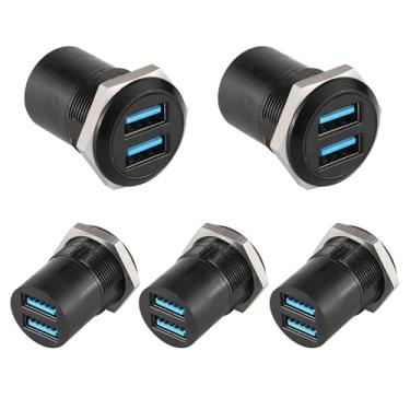 Imagem de PENGLIN Adaptador USB 3.0 duplo, 5 peças, extensor USB fêmea para fêmea, suporta transferência e carregamento de dados de alta velocidade, compatível com carro, PC, TV, laptop, telefone