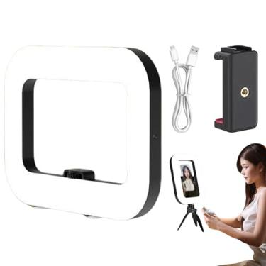 Imagem de Luz do anel para telefone, luz do anel selfie | Lâmpada de enchimento do estabilizador de vídeo quadrado,Anel de alto brilho portátil LED LIGHT LIGHT para transmissão ao, fotografia de produto