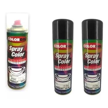 Imagem de Tinta Spray Automotiva 2 Black Piano Pu 300ml + 1 Verniz - 2 Spray Bla