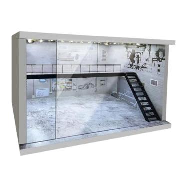 Imagem de TTETTZ 1/64 1/36 1/32 escala Diecast Model Car Caso do carro acrílico com LED LUZES de ESTACIONADO para DIORAMA LIGOLOME , B