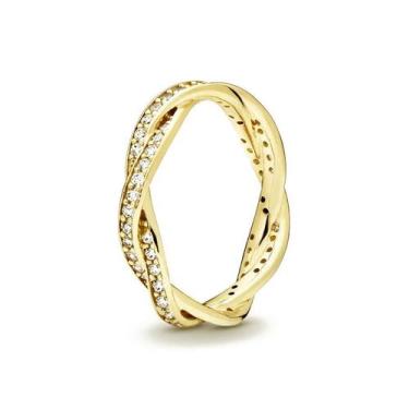 Imagem de Anel Feminino de Prata 925 Banhado a Ouro 18K - Design Geométrico Quad