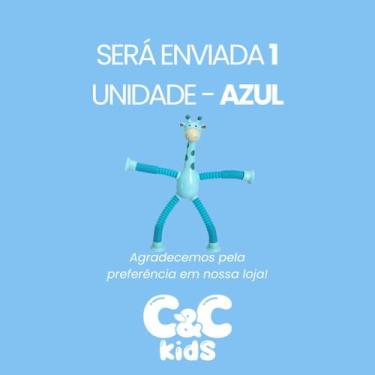 Imagem de Kit 4 girafas estica e gruda melman pop it tubo tiktok com luz brinque