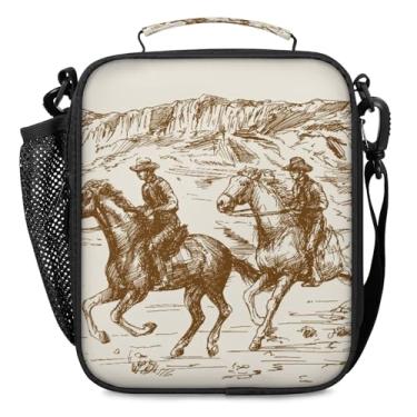 Imagem de Lancheira para meninos e meninas – Lancheira térmica reutilizável para crianças – Western Cowboy Grande Capacidade Cooler volta às aulas Lancheira térmica