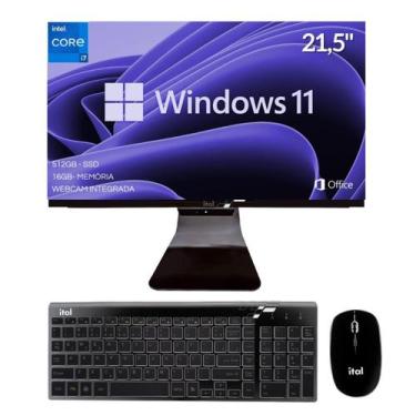 Imagem de All In One Computador Completo 21,5pol Intel Core I7 Win11 16gb Pc Ssd