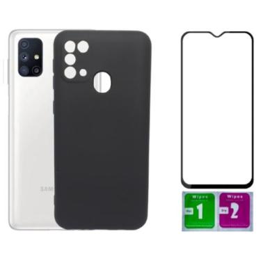 Imagem de Capa Aveludada Preta Para Galaxy M31 M21s + Película 3D 9D - Mustangsh