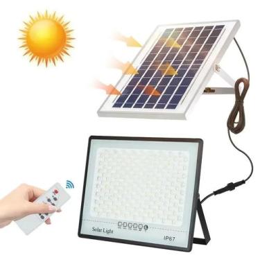 Imagem de Lâmpada Solar Externa À Prova D'água 500W Com Controle Remoto Holofote