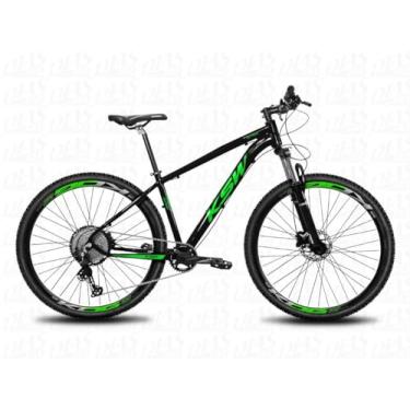 Imagem de Bicicleta Aro 29 KSW XLT 12V Freio Hidráulico Susp C Trava,17,Preto e Verde e Verde Claro
