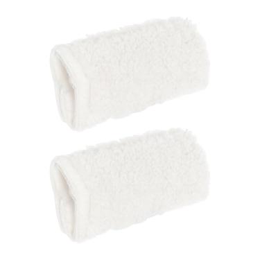 Imagem de DimyFew Almofada para apoio de braço de cadeira, capa para apoio de braço, almofadas elásticas, um par de almofadas macias e laváveis ​​para antebraço, para, Branco