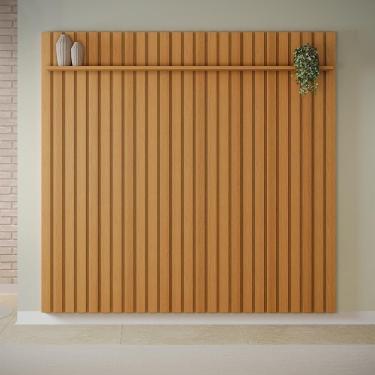 Imagem de Painel Ripado Madeira Quarto 228cm Wise B01 Cinamomo