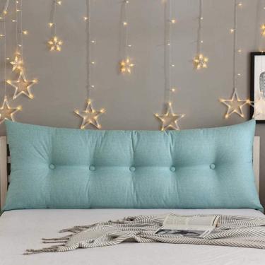 Imagem de Almofada De Linho E Algodão Almofada De Cabeceira Almofada De Cama Para Cabeceira E Leitura Almofada De Cabeceira Almofada De Sofá Almofada Longa Para Cabeceira De Cama, Green, 200x60x20cm