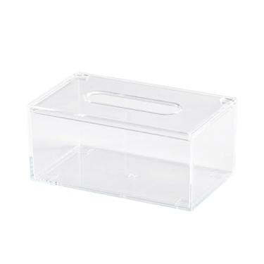 Imagem de Caixa de tecido Qanyegn, caixa de dispensador de tecido, capa transparente retangular acrílico de guardana