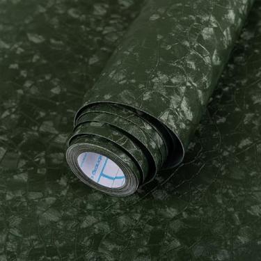 Imagem de Abyssaly Papel de parede de contato descascar e colar, autoadesivo removível, para armários, móveis, decoração de parede (verde, 40 cm × 700 cm)