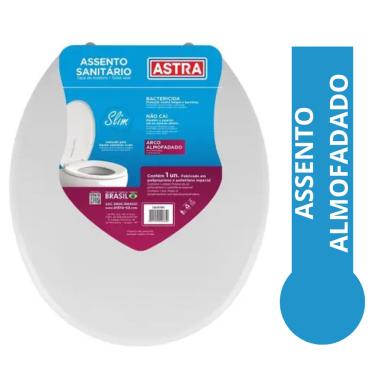 Imagem de Assento Vaso Sanitário Slim Almofadado Universal Oval  Astra
