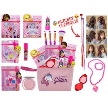 Imagem de Kit De Maquiagem Infantil Com Necessaire BZ130 + Brinde - Bazar na Web