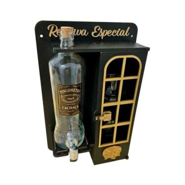 Imagem de Pingômetro Cabine em MDF Reserva Decorativo Pinga Cachaça com Torneira