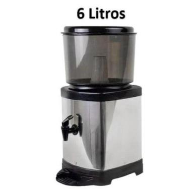Imagem de Bebedouro Para Agua Filtro Para Agua Inox Com Base De Barro - oem, 6 L