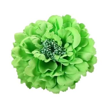 Imagem de Feminino Peônia Flor Grampo De Cabelo Bohemia Chapéu De Palha Acessóri