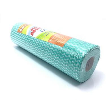 Imagem de Pano Multiuso Tipo Perfex Rolo 50 Panos Verde Limpeza 25m