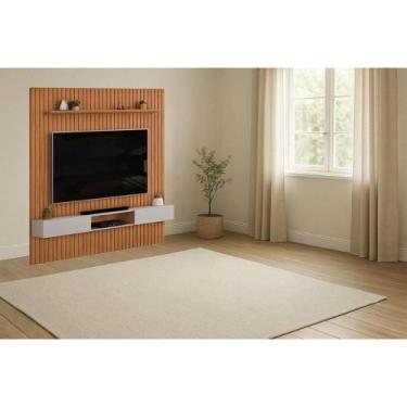 Imagem de Home p/ TV Trento 250x240cm Freijo/Off White - DJ Móveis