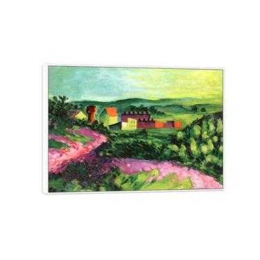 Imagem de MUHJDYC Hermann Max Pechstein Pintura Famosa - Paisagem - Tela de Arte - Arte de Parede para Sala de Estar - Reprodução 50x70cm-19x27in Moldura Branca