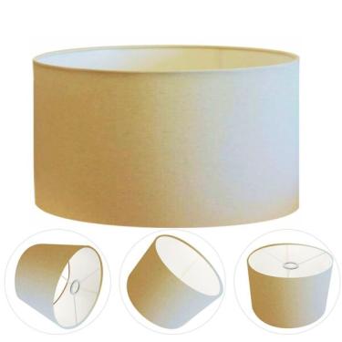 Imagem de Cúpula Abajur Cilíndrica Cp-7024 Ø50x25cm Algodão Crú