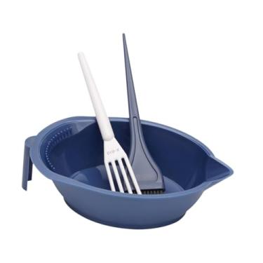 Imagem de Ysyqkn Ferramenta de Modelos de Coloração de Cabelo, Tinta para Mistura de Cores, Bandeja de Tingimento Profissional, Pincel de Cerdas Macias para Colorir Fa, Azul